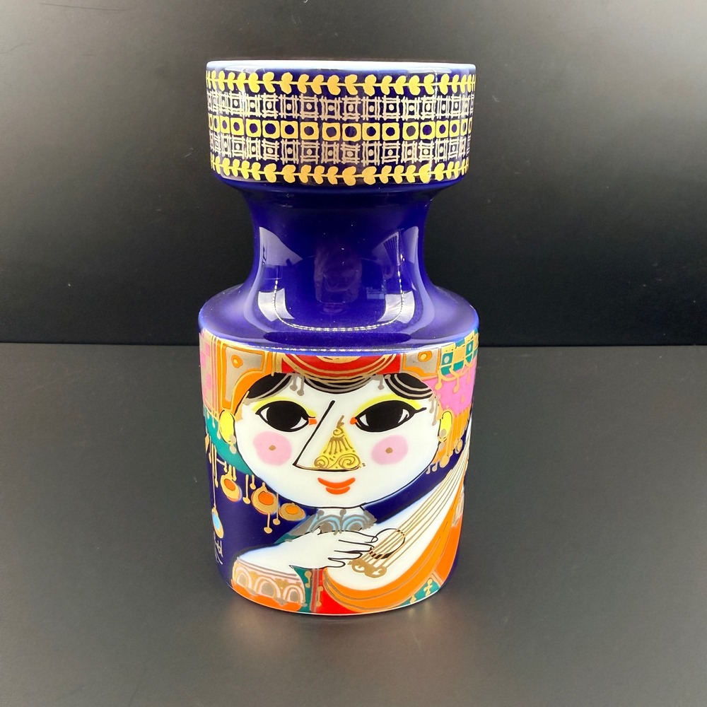 Rosenthal Bjorn Wiinblad Magic Flute Cobalt Blue Gold Artist Edition 1974